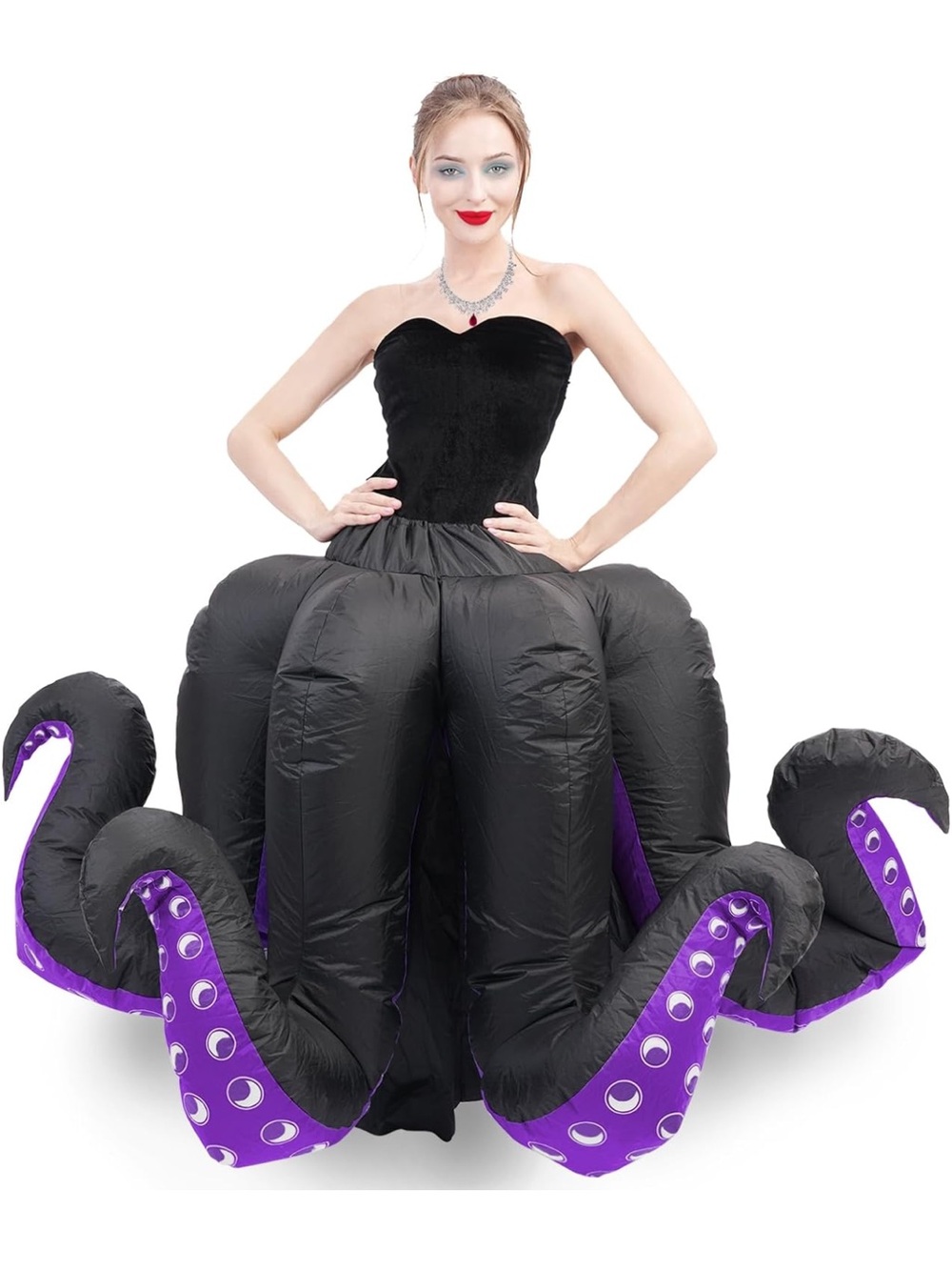 Ursula Inflatable Octopus Costume Skirt - Black & Purple, Like NEW